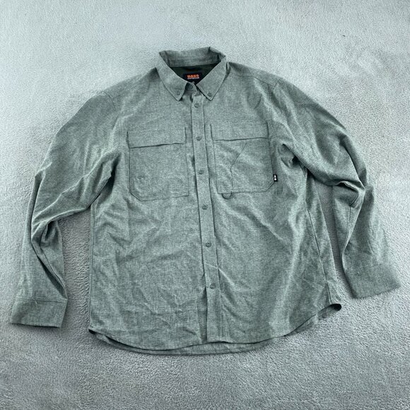 Bass Outdoor Mens XL Flannel Shirt Deep Depths Green Button-Up Long Sleeve 6051 - Picture 1 of 10